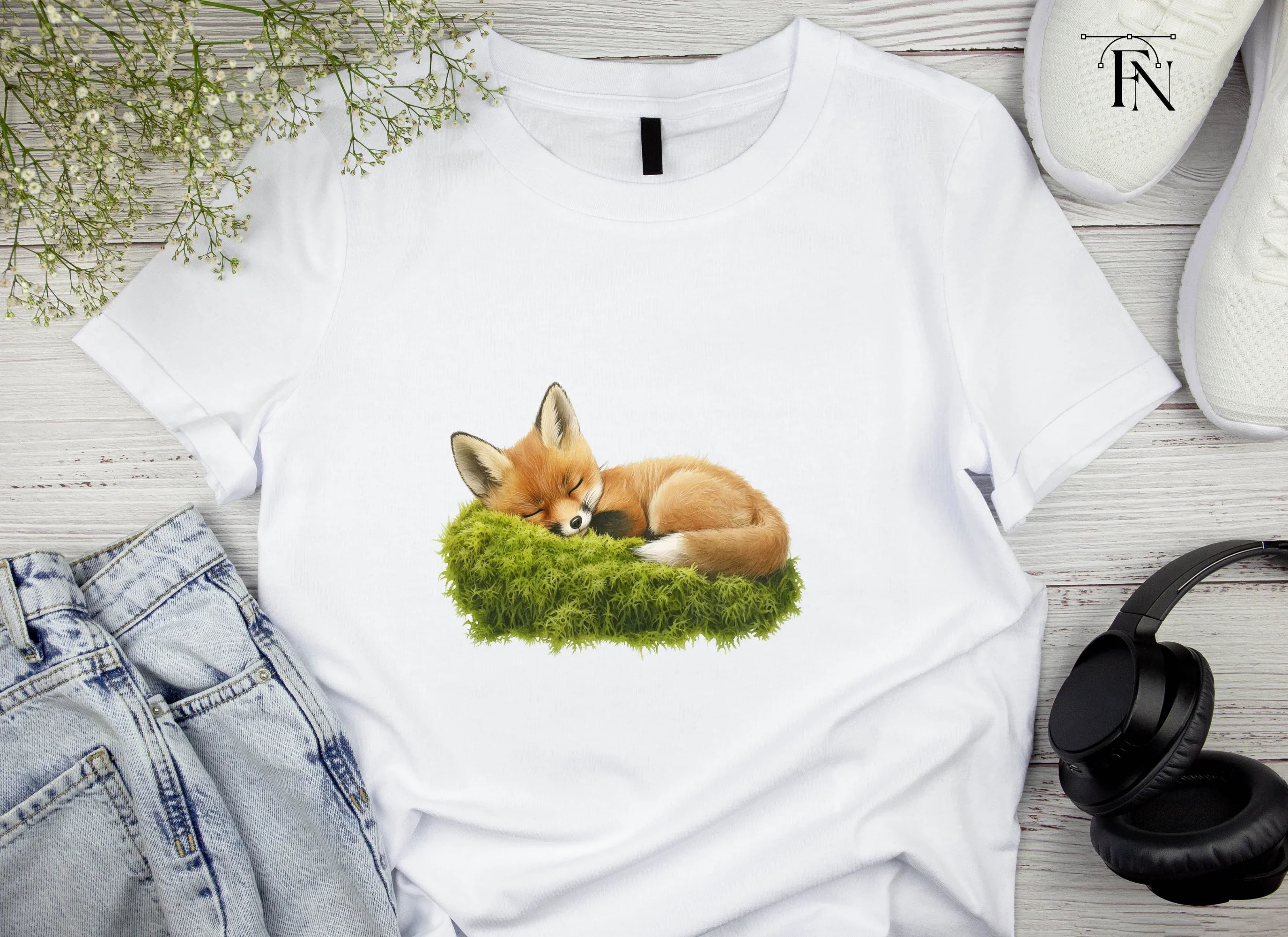 Cute Sleeping Fox Clipart Bundle