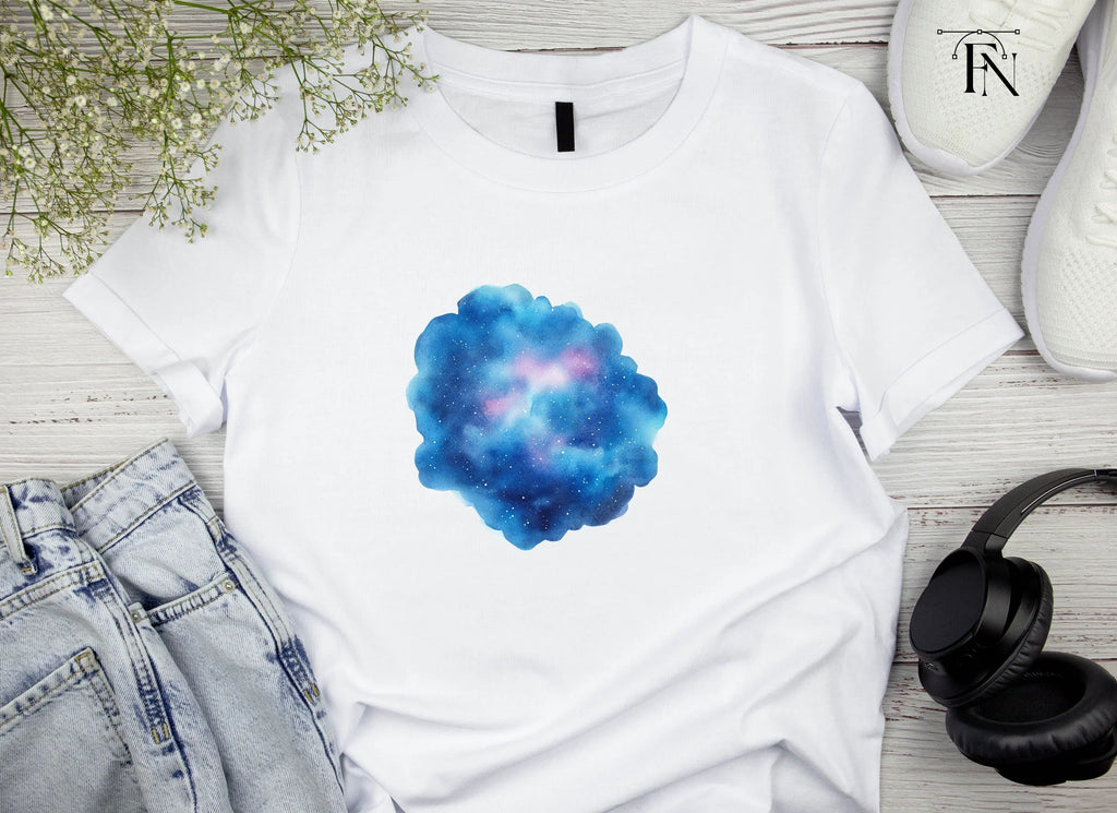 Blue Galaxy Clouds Clipart Bundle