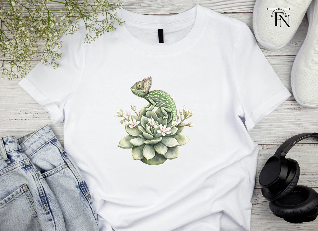 Chameleon on Succulent Clipart Bundle