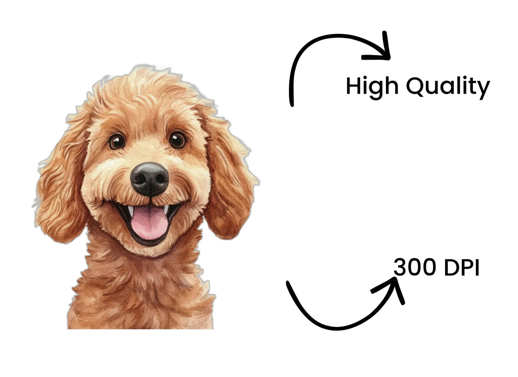 Happy Poodle Dog Clipart Bundle