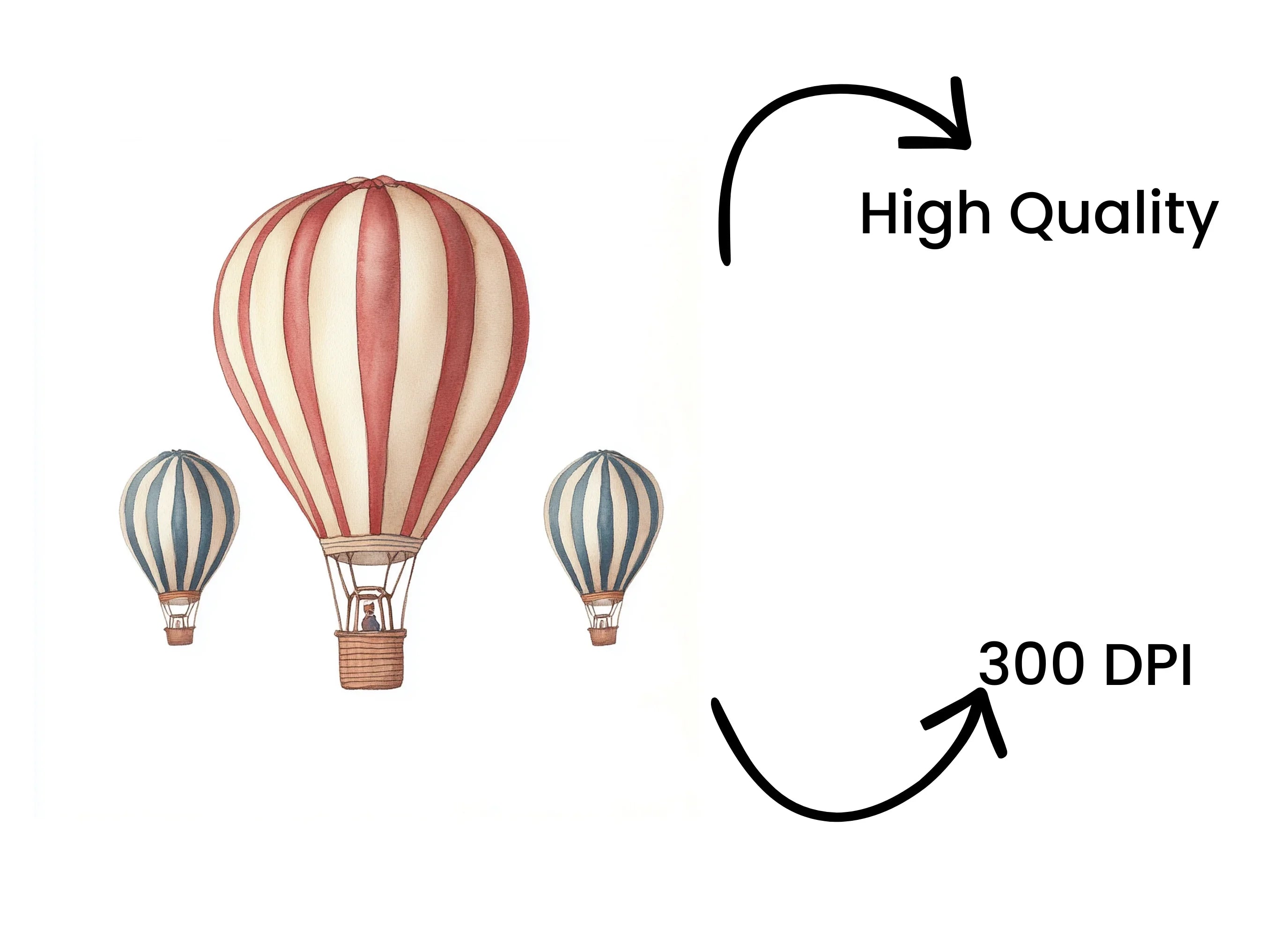 Hot Air Balloon Clipart Bundle