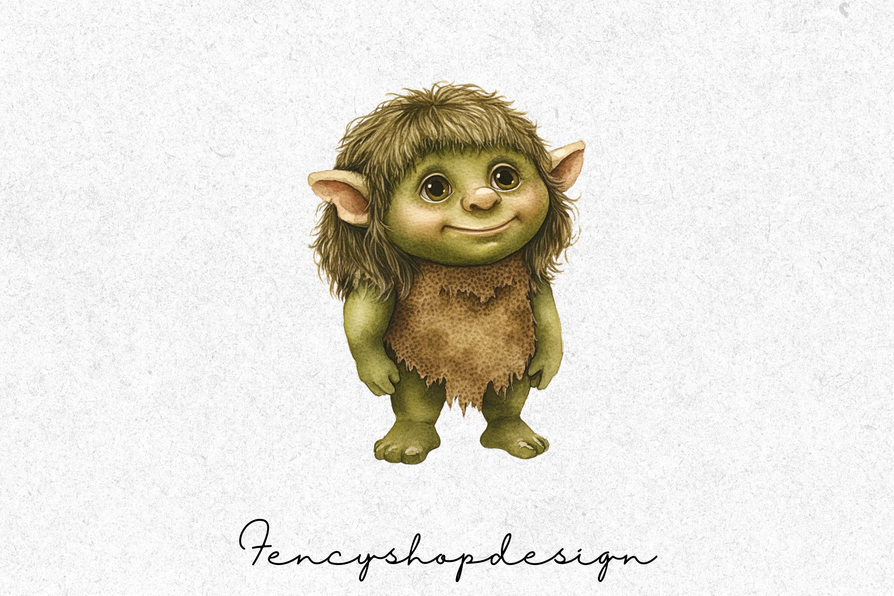 Adorable Fantasy Goblins & Trolls Clipart Bundle