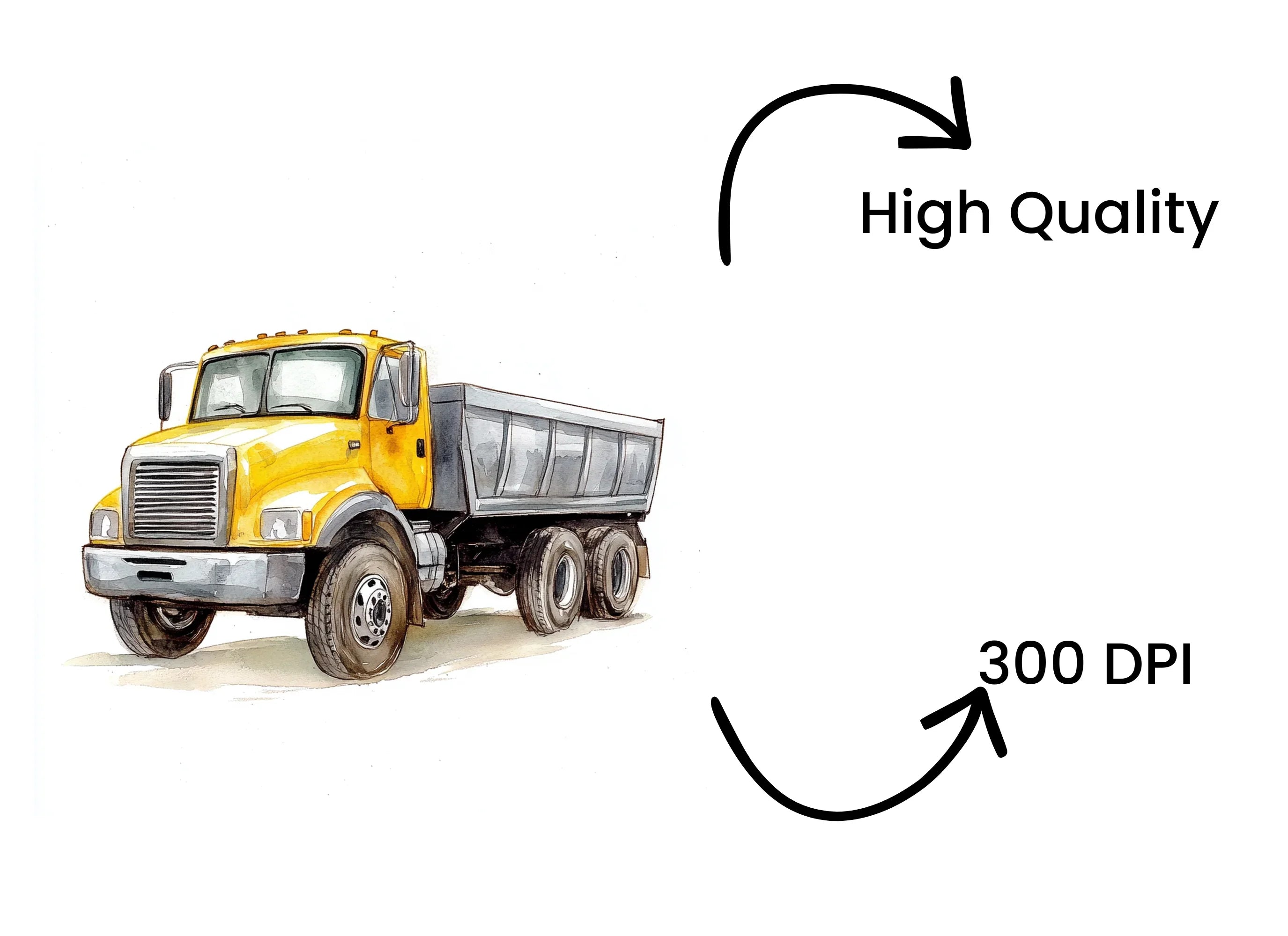 Yellow Dump Truck Clipart Bundle