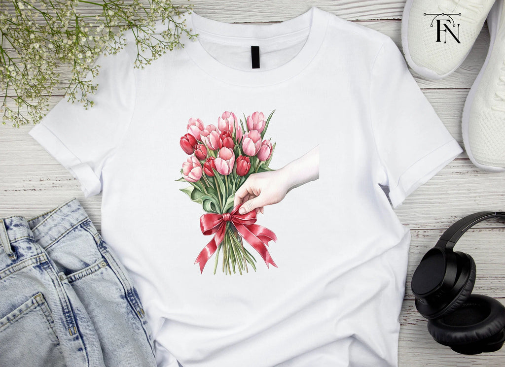 Hand Tying Tulip Bouquet Clipart Bundle