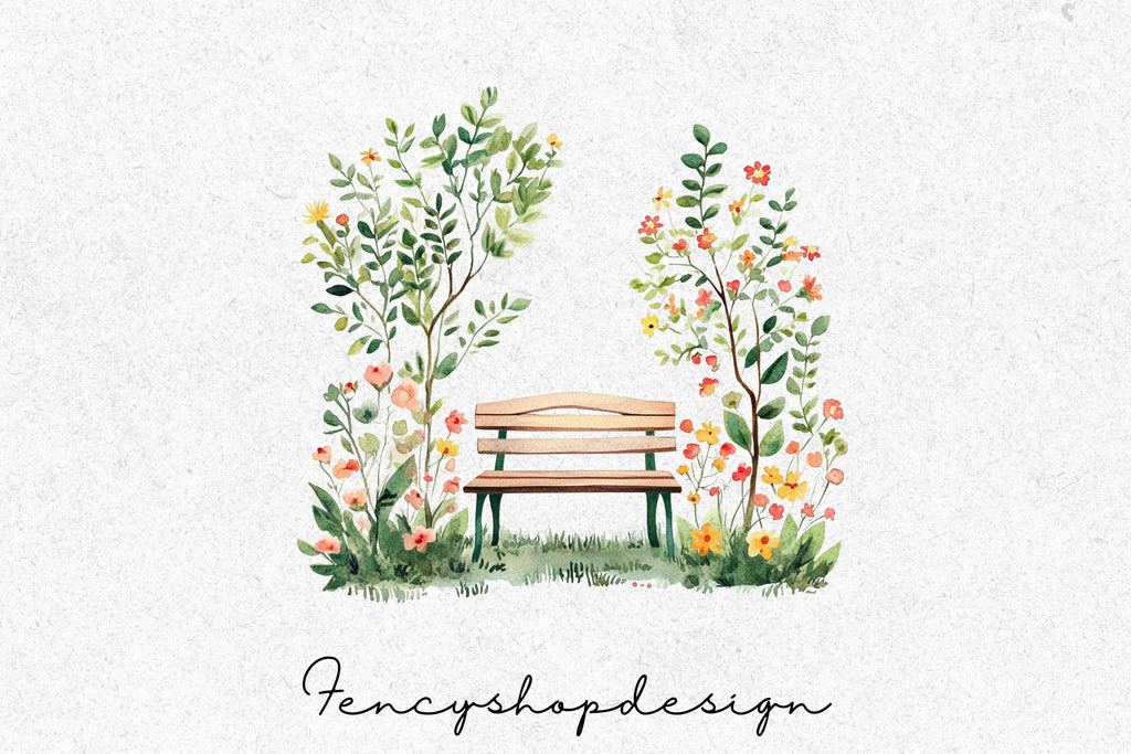 Garden Benches Clipart Bundle