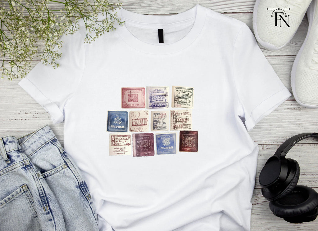 Old World Travel Stamp Clipart Bundle