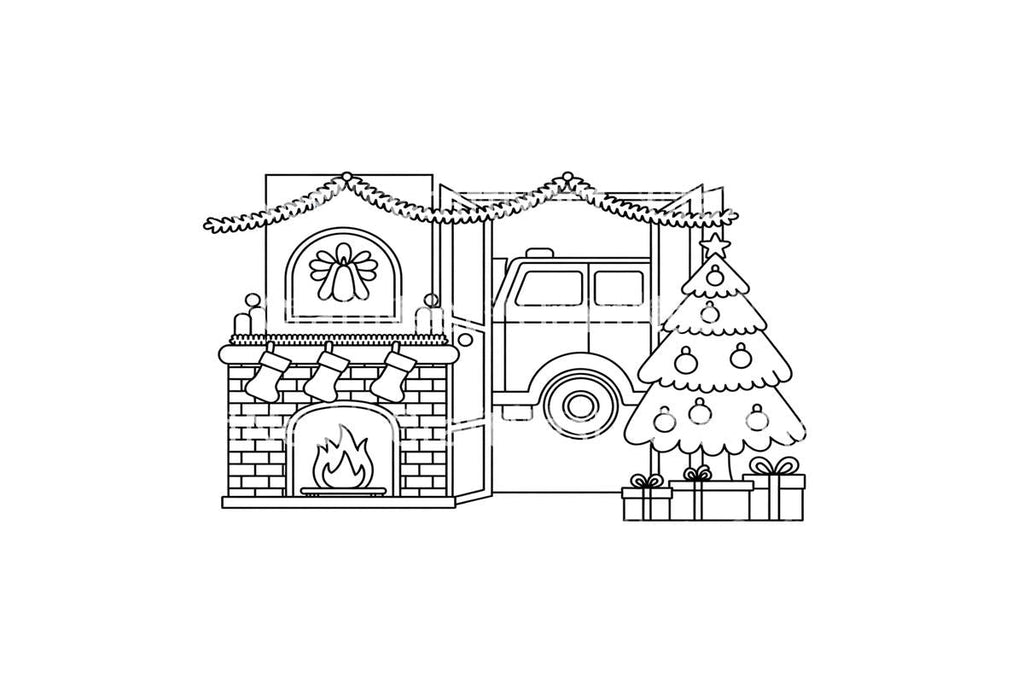 Cozy Christmas Fireplace Coloring Books
