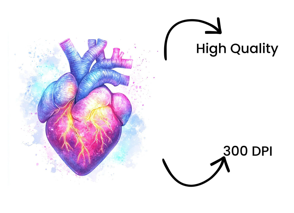 Fantasy Neon Heart Clipart Bundle