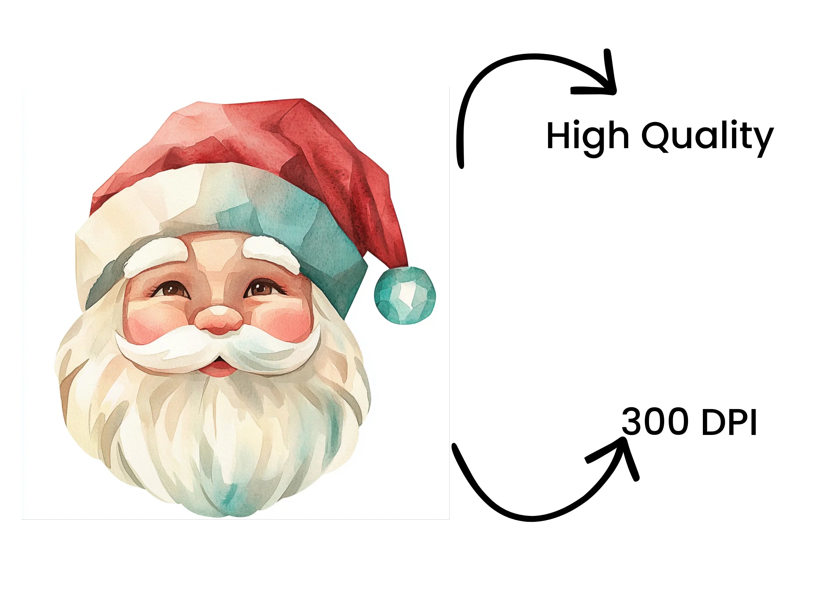 Santa Claus Faces Clipart Bundle