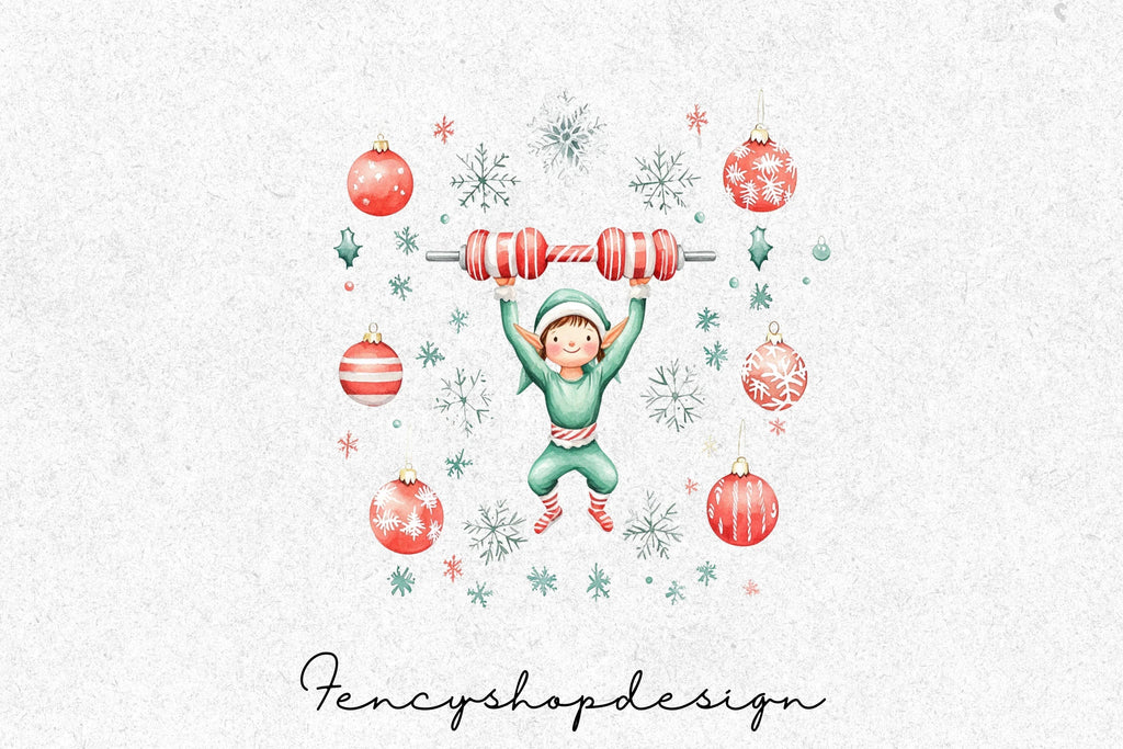 Christmas Elf with Candy Canes Clipart Bundle