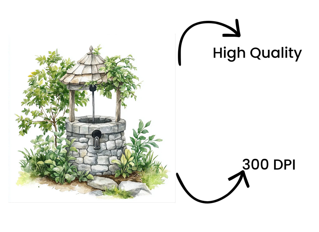 Wishing Wells Clipart Bundle