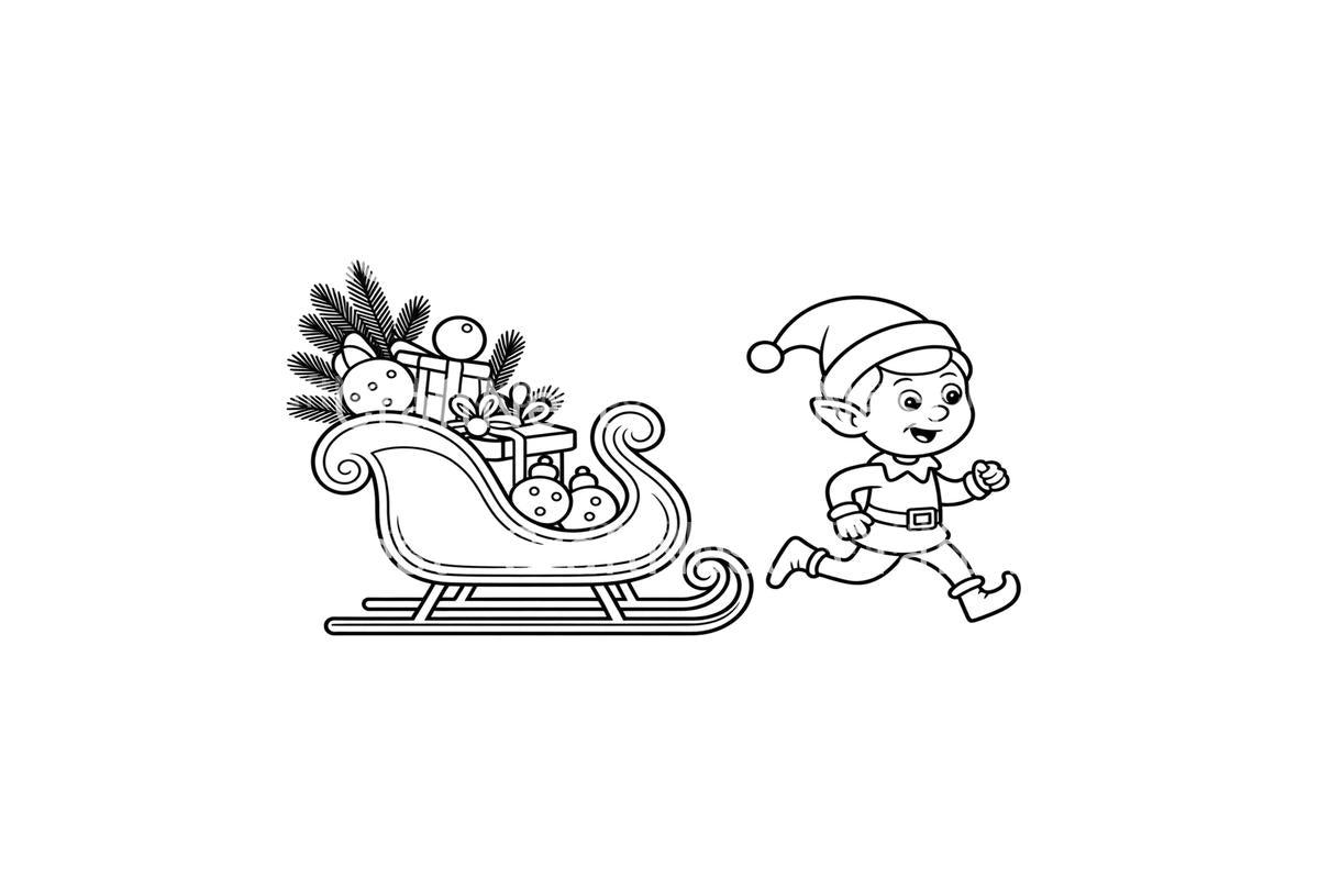 Christmas Elf Sleigh Fun Coloring Books
