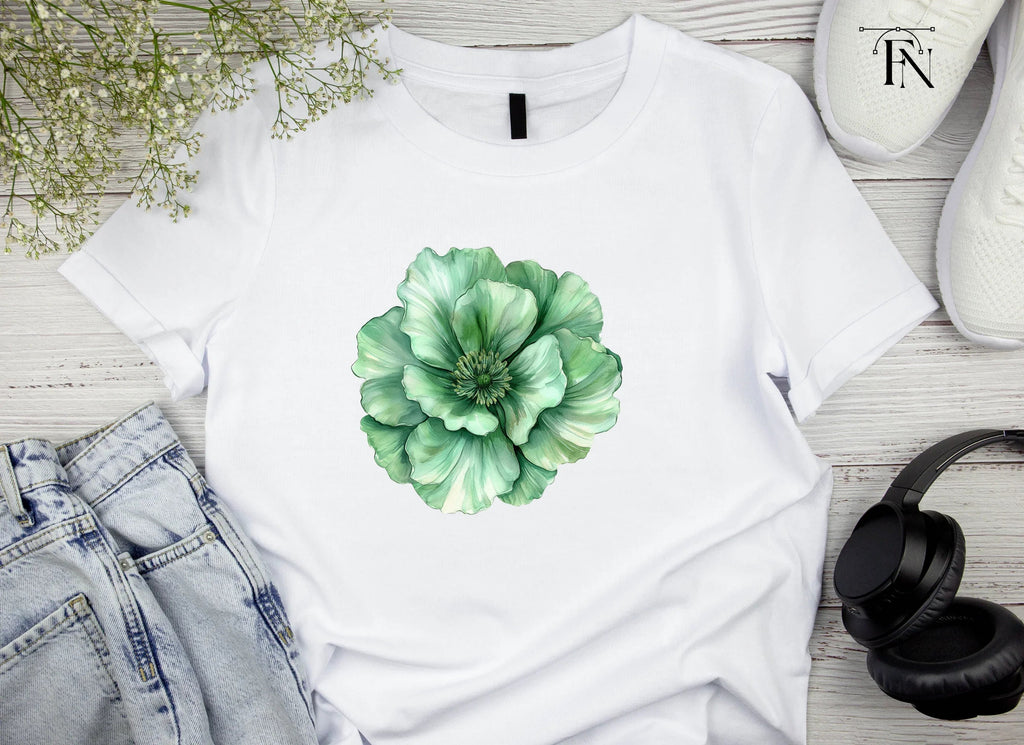 Elegant Green Peony Flower Clipart Bundle