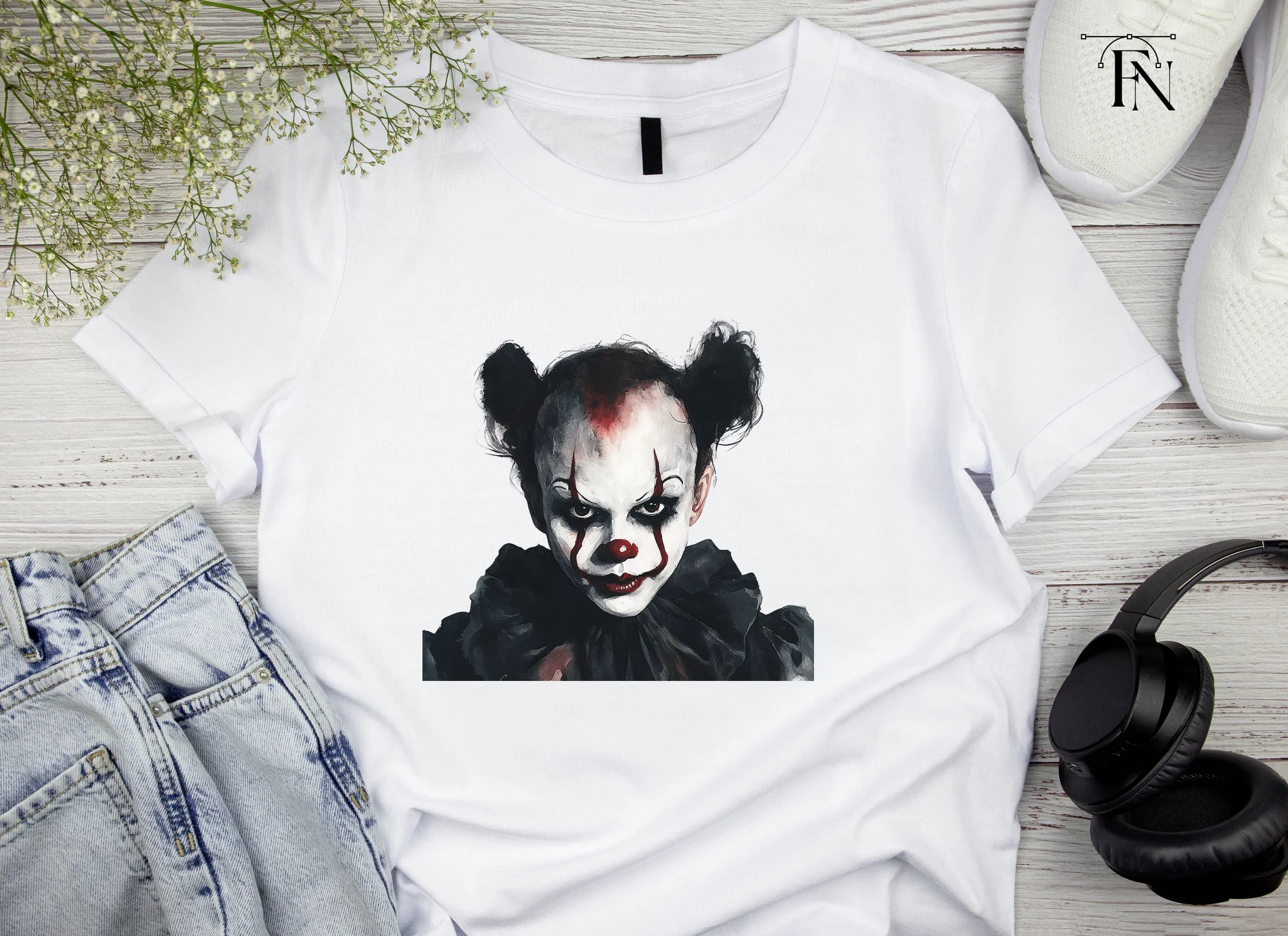 Creepy Clown Halloween Clipart Bundle
