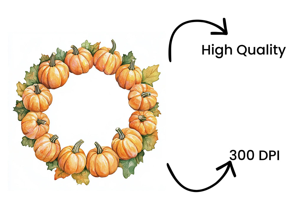 Pumpkin Wreaths Clipart Bundle