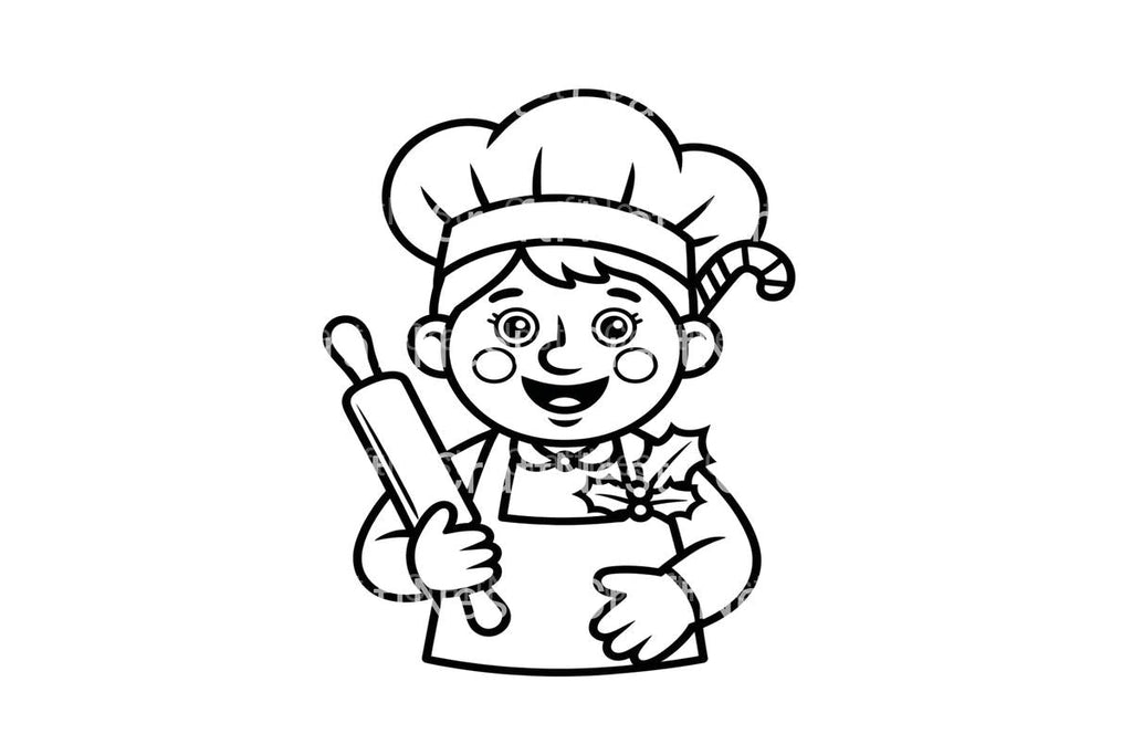 Cute Chef with Rolling Pin Coloring Books