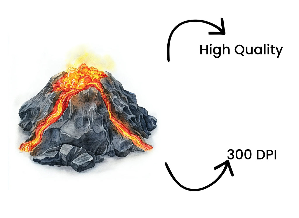 Lava Flow Volcano Clipart Bundle