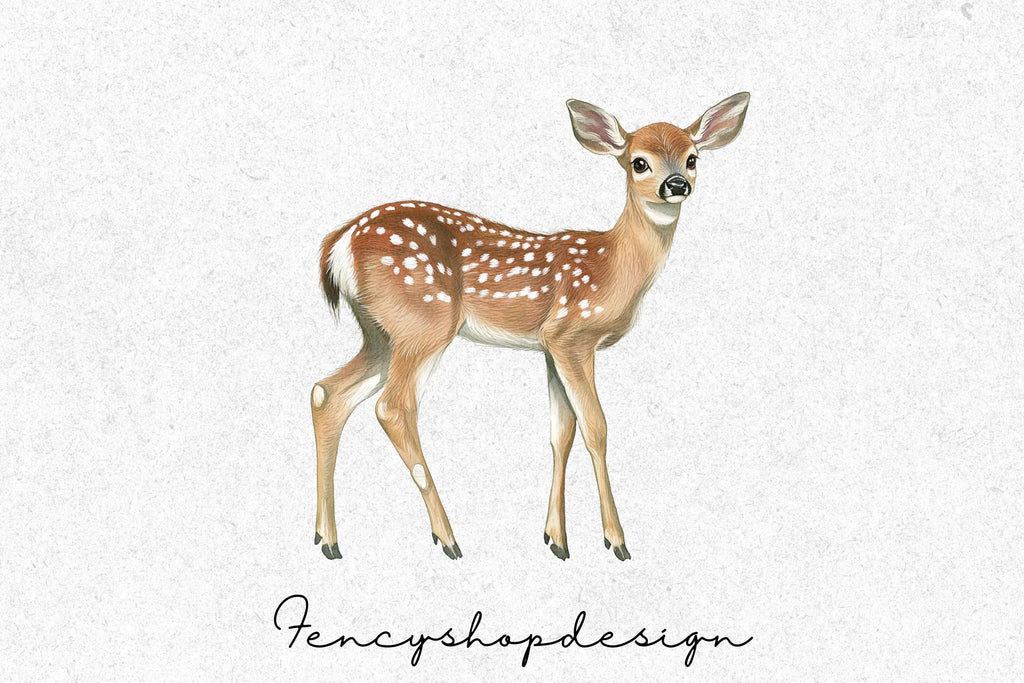 Adorable Baby Deer Clipart Bundle