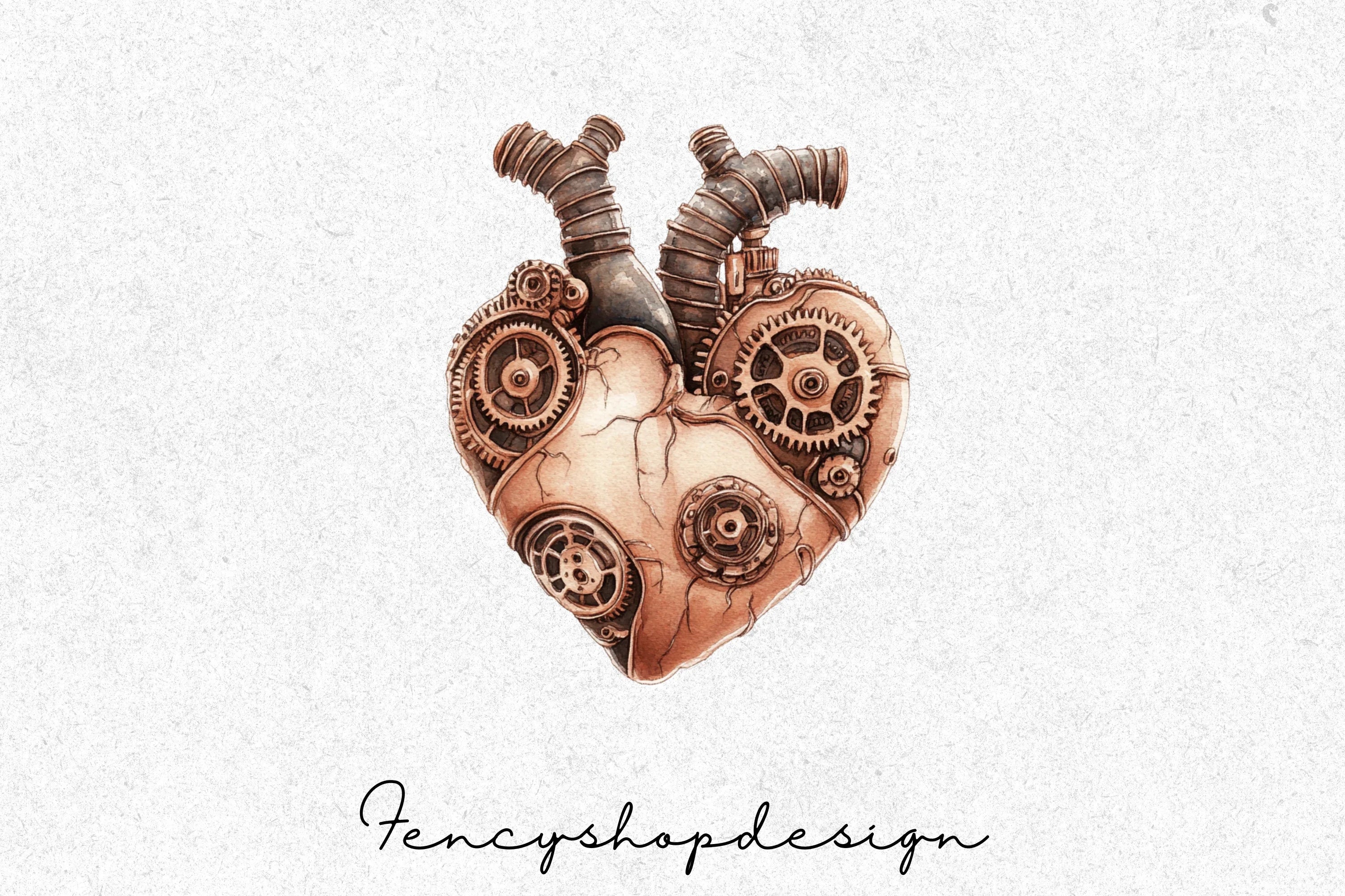 Vintage Steampunk Hearts Clipart Bundle