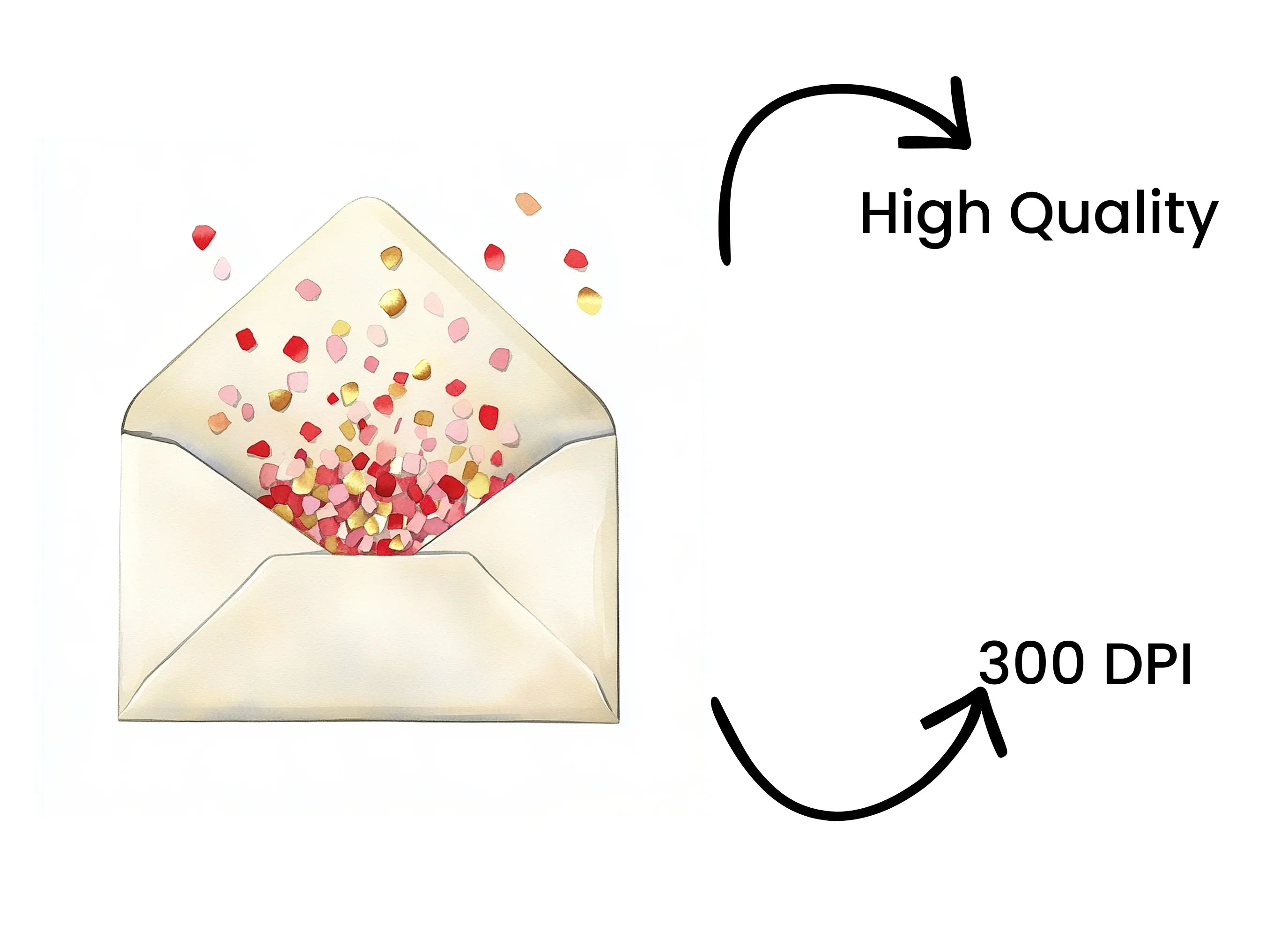 Confetti Burst Envelopes Clipart Bundle