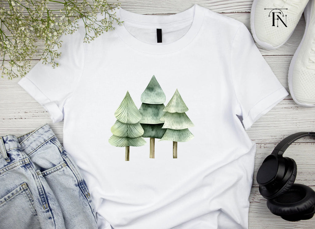 Winter Forest Pine Tree Clipart Bundle