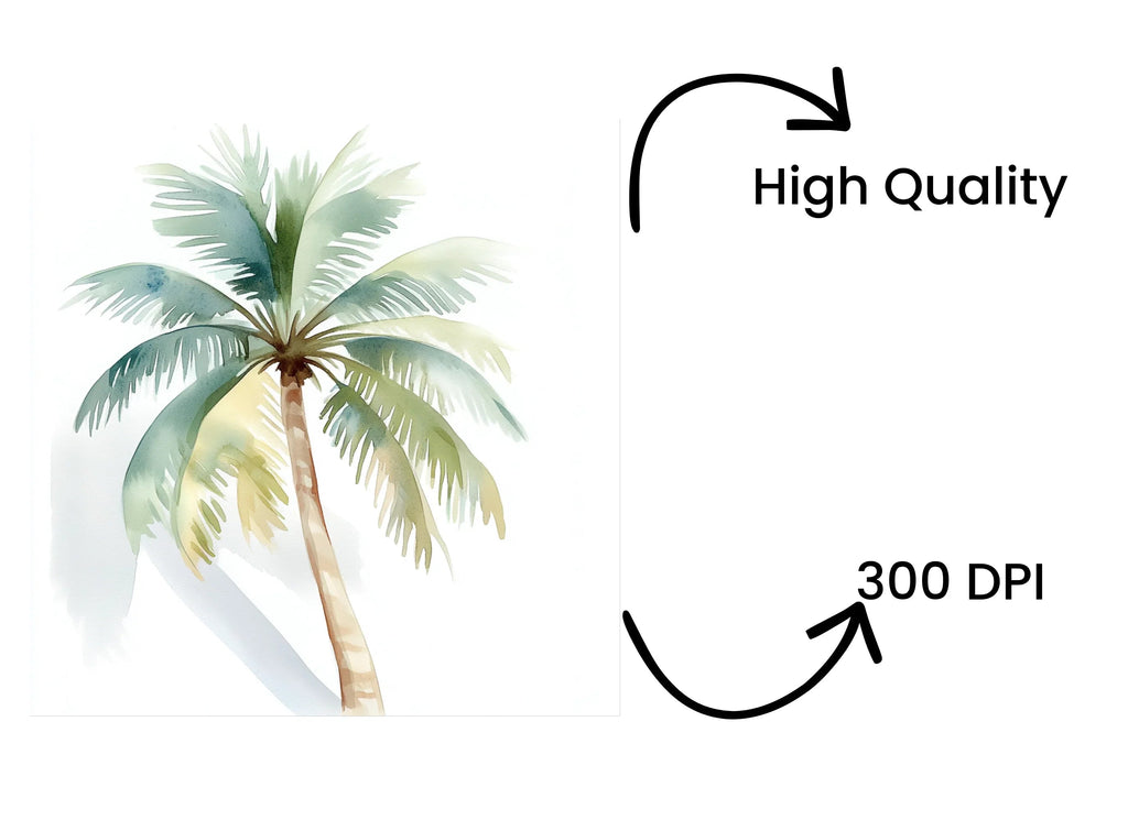 Tropical Palm Trees Clipart Bundle