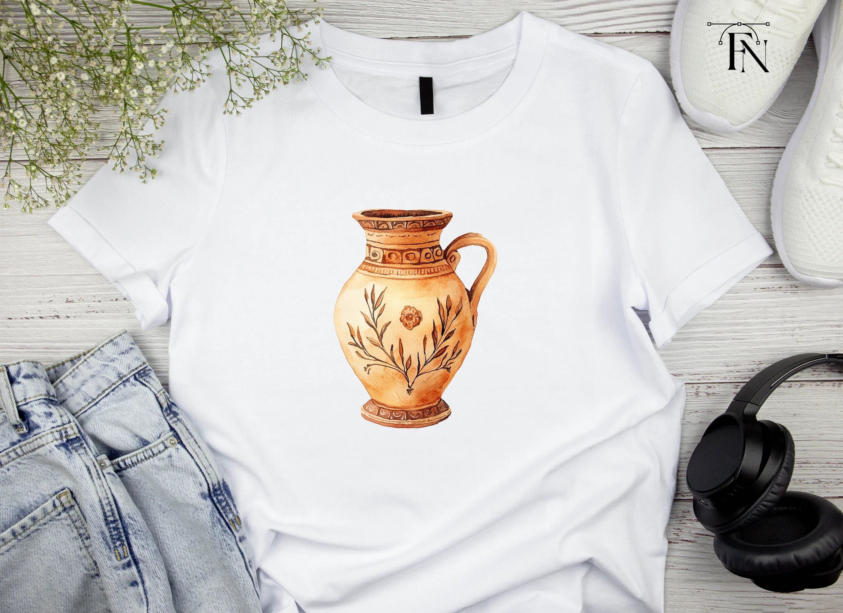 Vintage Ceramic Pitcher Clipart Bundle