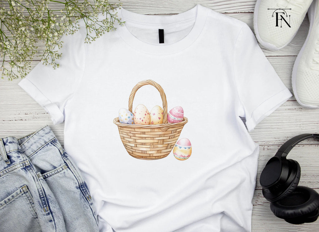 Easter Basket with Eggs Clipart Bundle