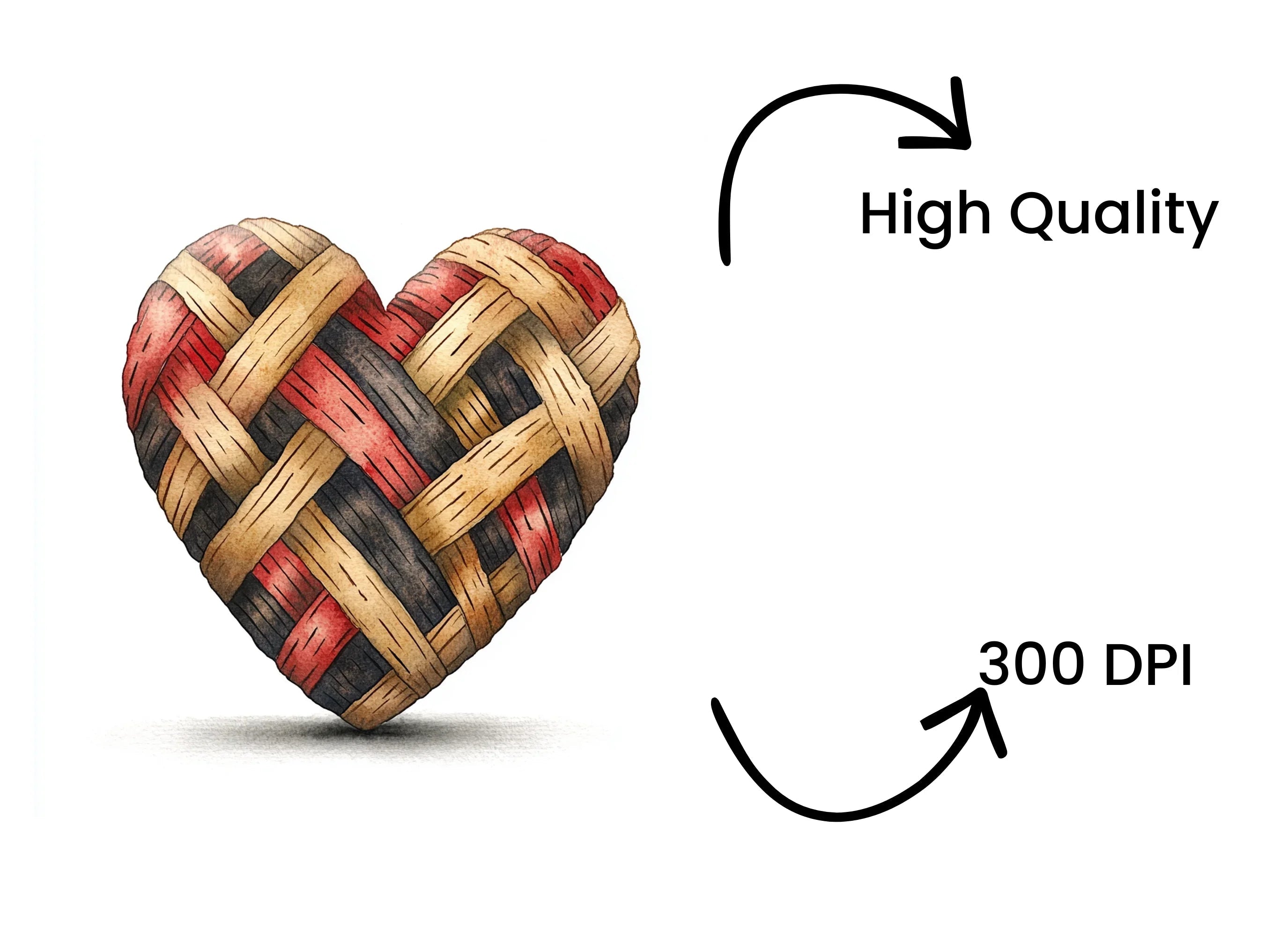 Woven Hearts Clipart Bundle