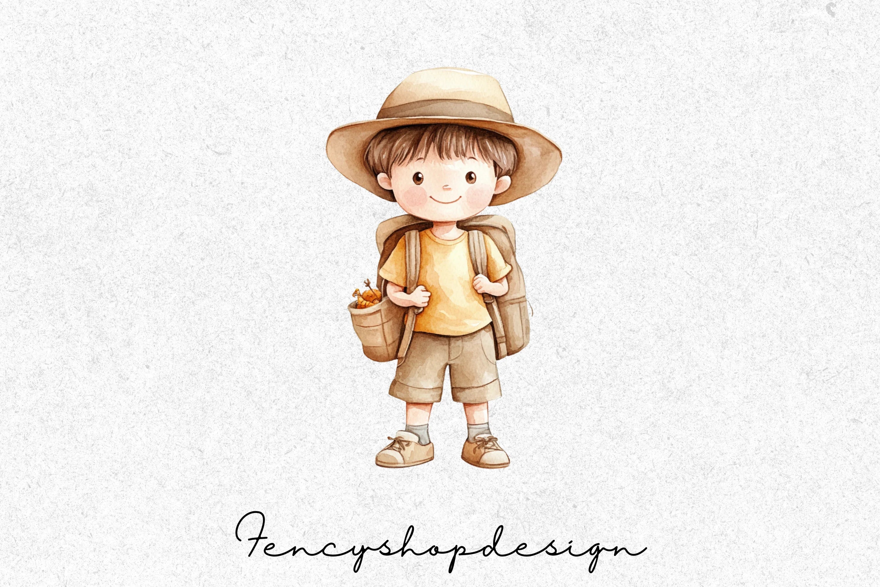 Cute Explorer Boy Clipart Bundle