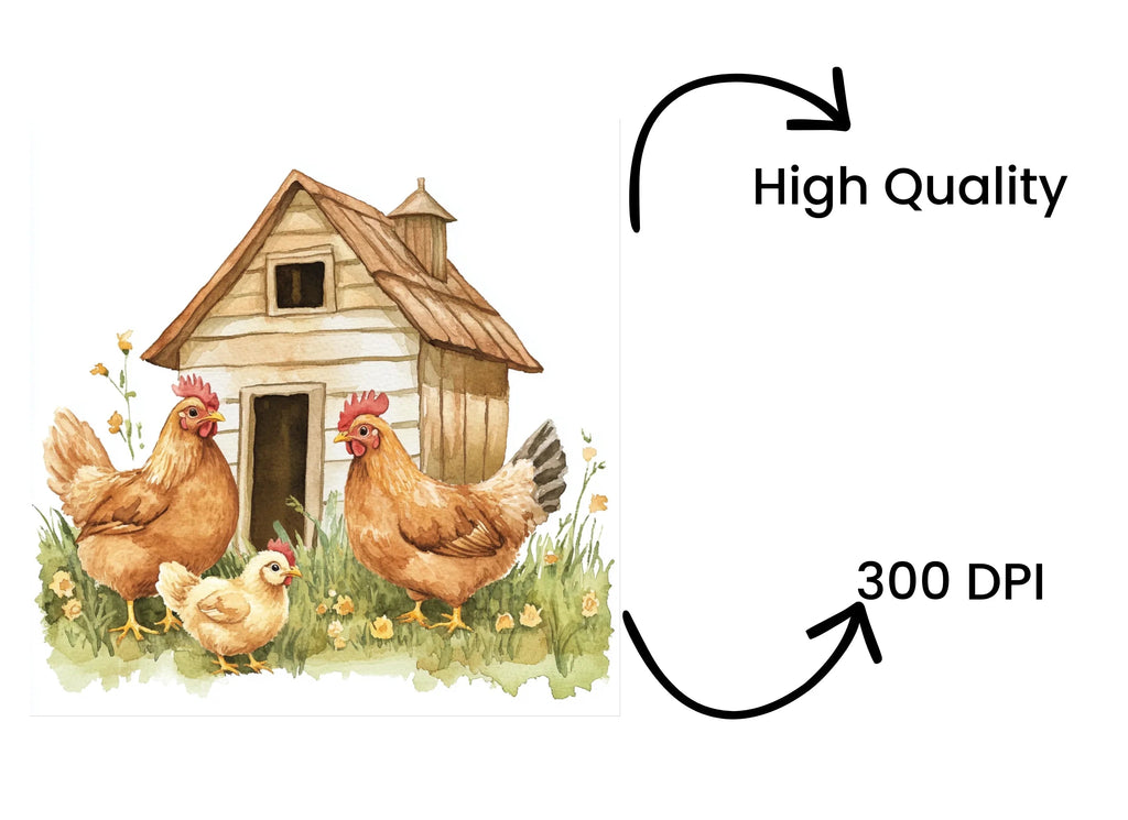 Chicken Coop Clipart Bundle