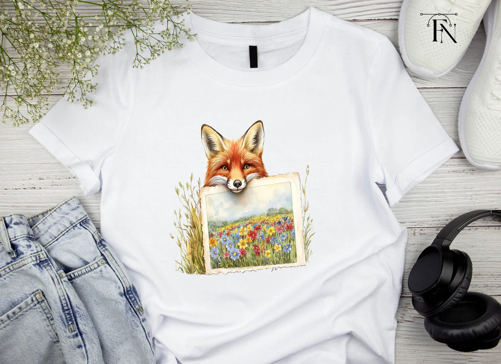 Fox and Wildflower Field Clipart Bundle