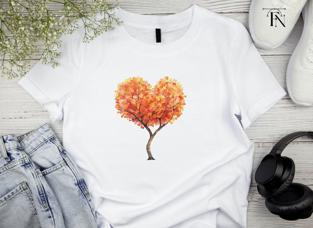 Heart Shaped Autumn Tree Clipart Bundle