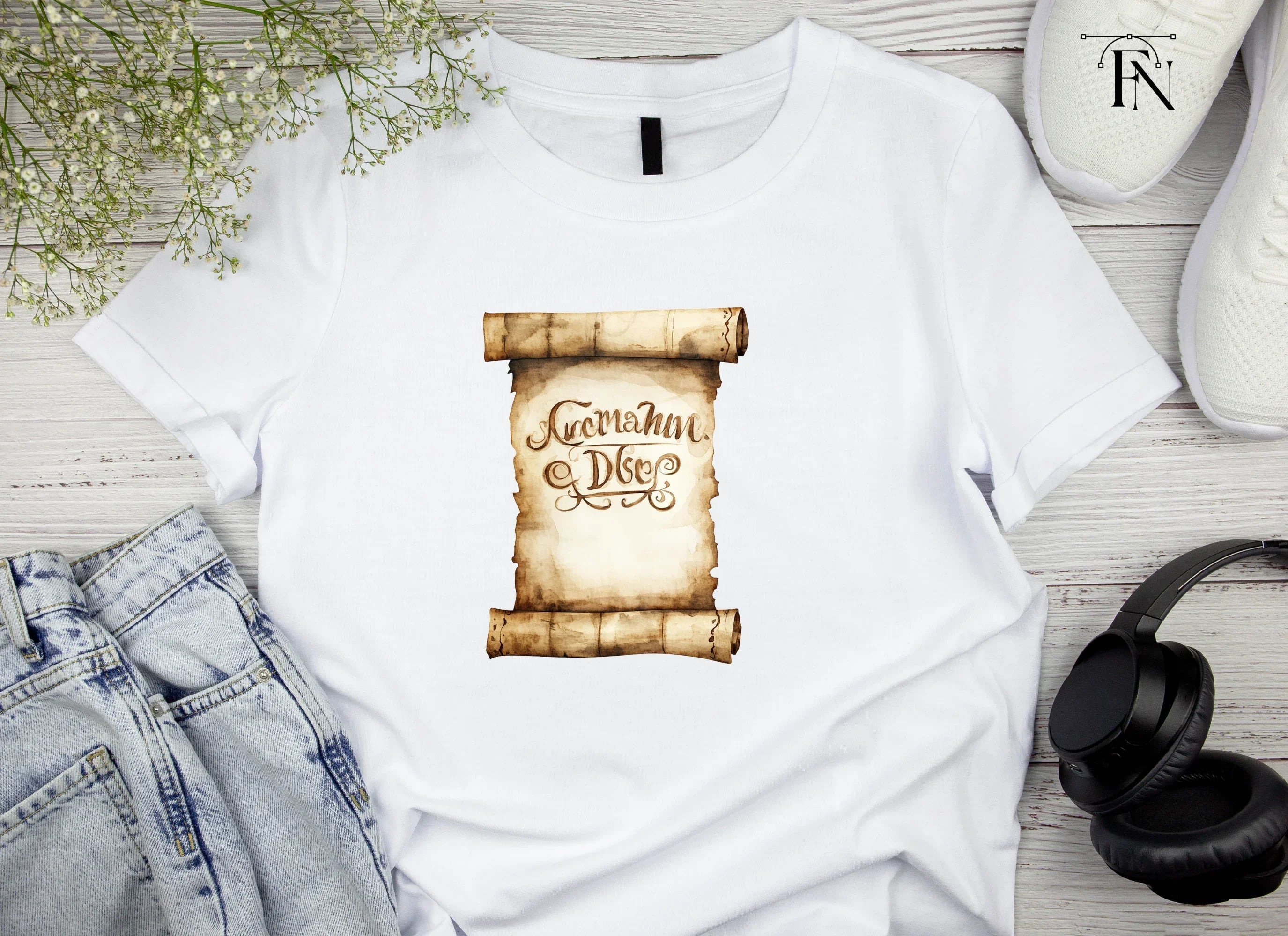 Vintage Scroll Calligraphy Clipart Bundle