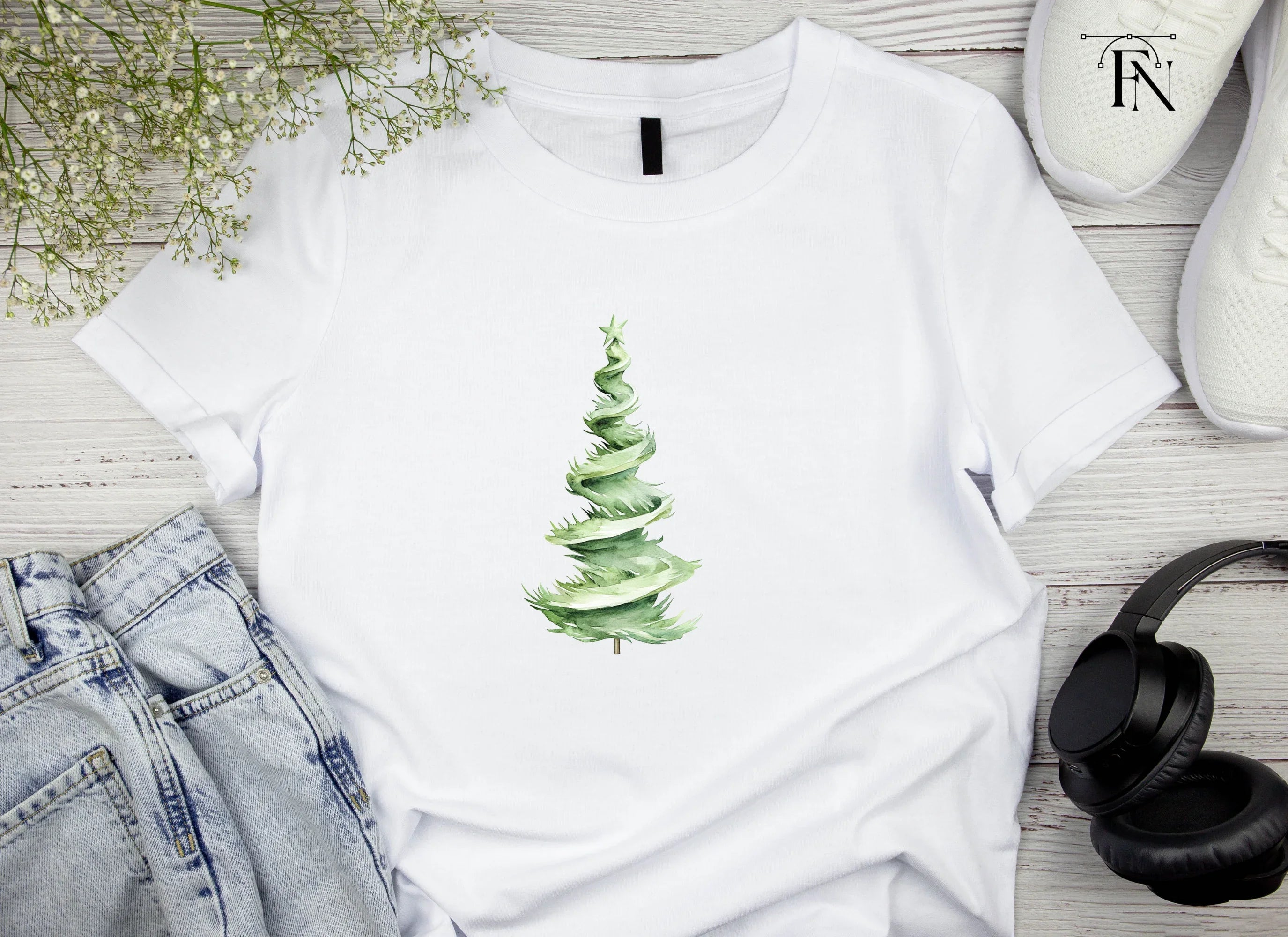 Spiral Christmas Tree Clipart Bundle