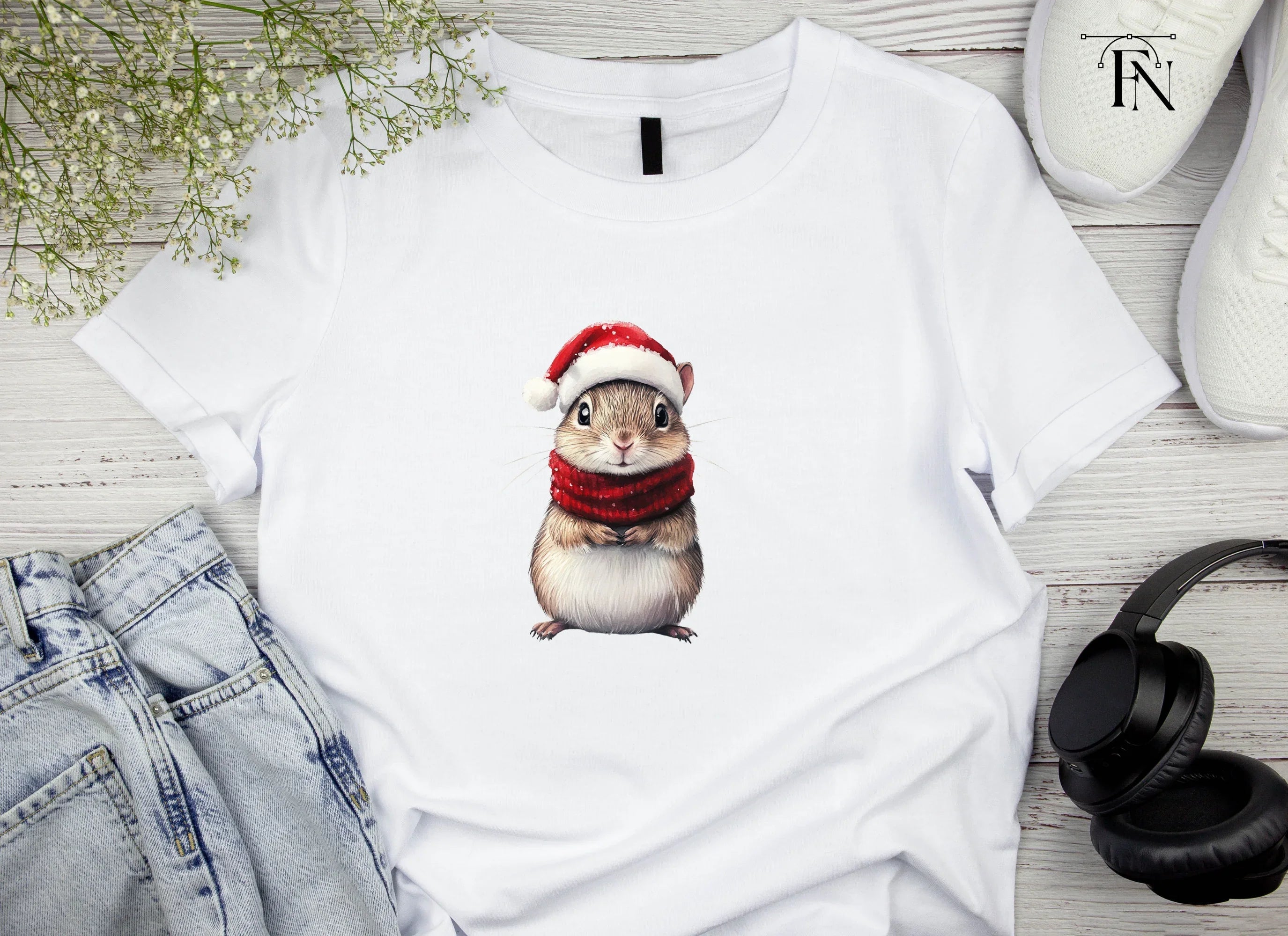 Cute Christmas Hamster Clipart Bundle