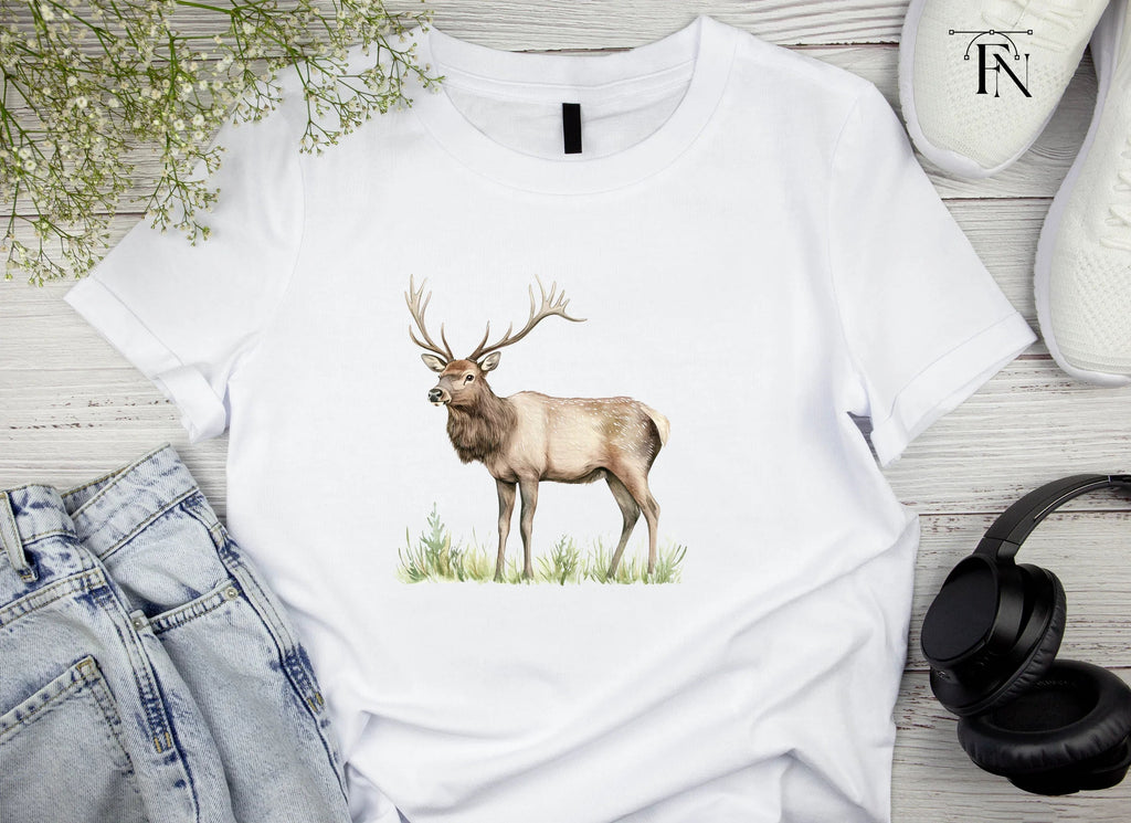 Graceful Elk Standing in Grass Clipart Bundle