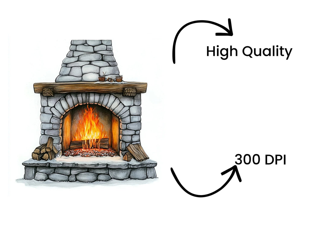 Cozy Fireplace Clipart Bundle
