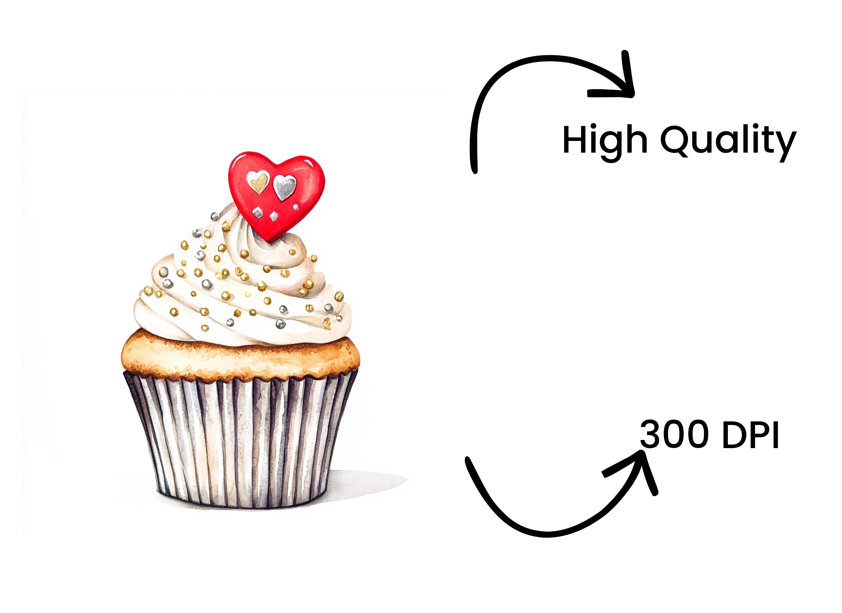 Valentine's Day Cupcake Clipart Bundle