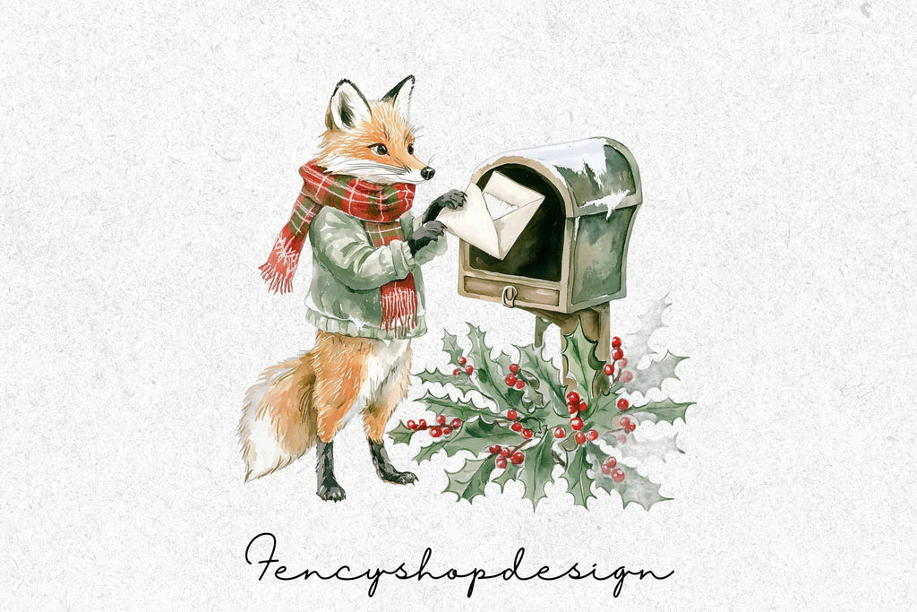 Charming Fox Mail Delivery Clipart Bundle