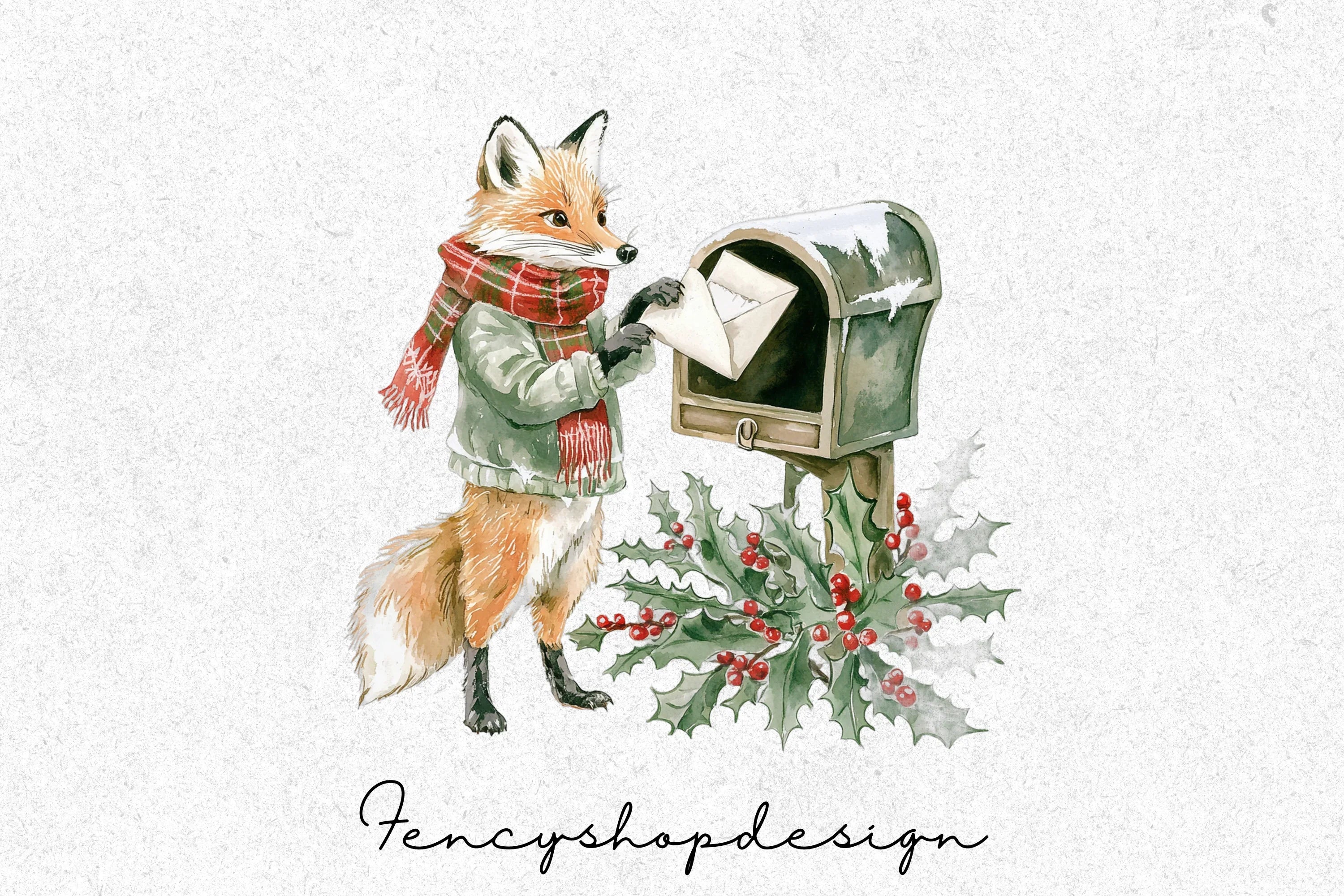 Charming Fox Mail Delivery Clipart Bundle