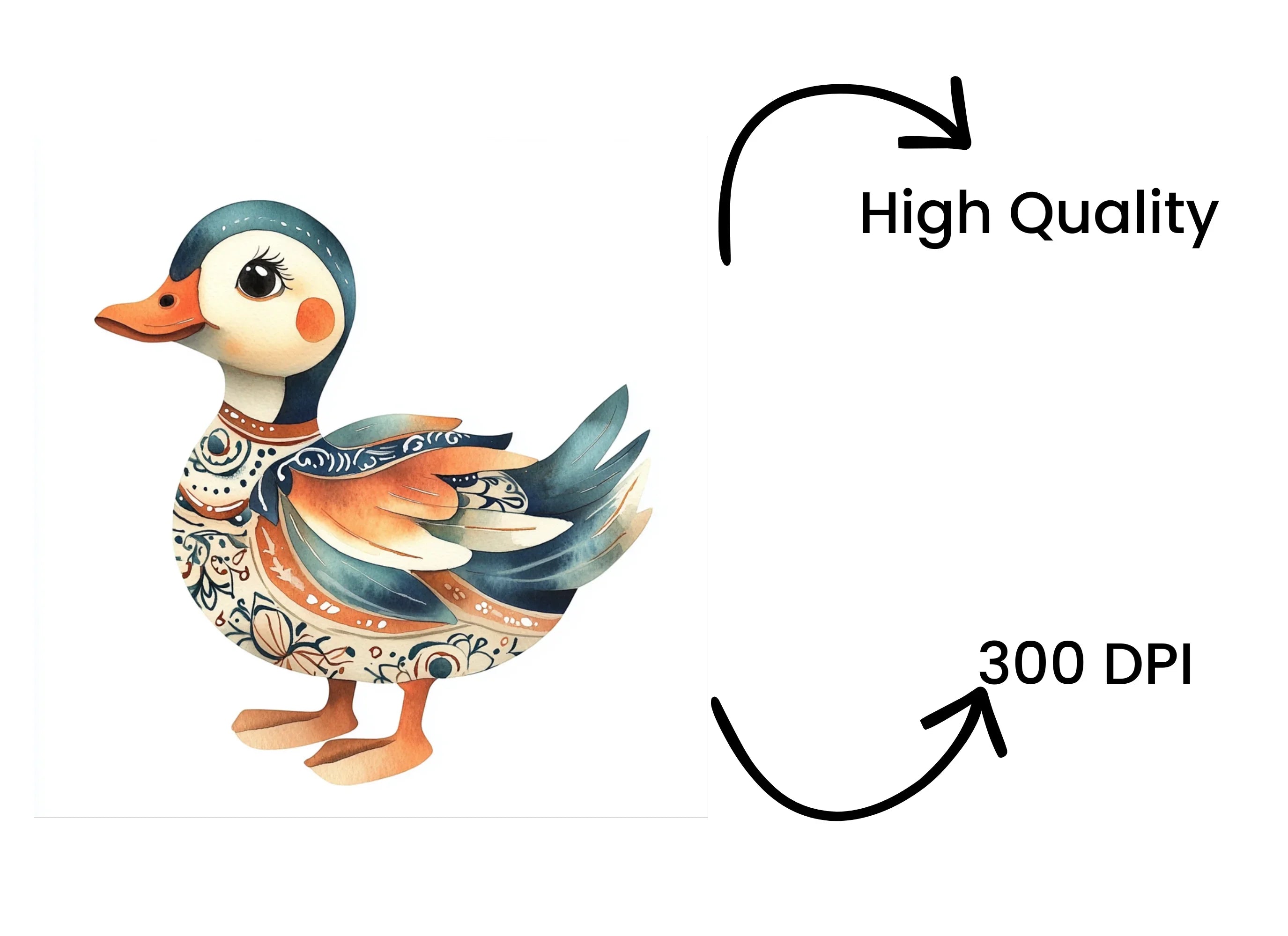 Ornate Patterned Duck Clipart Bundle