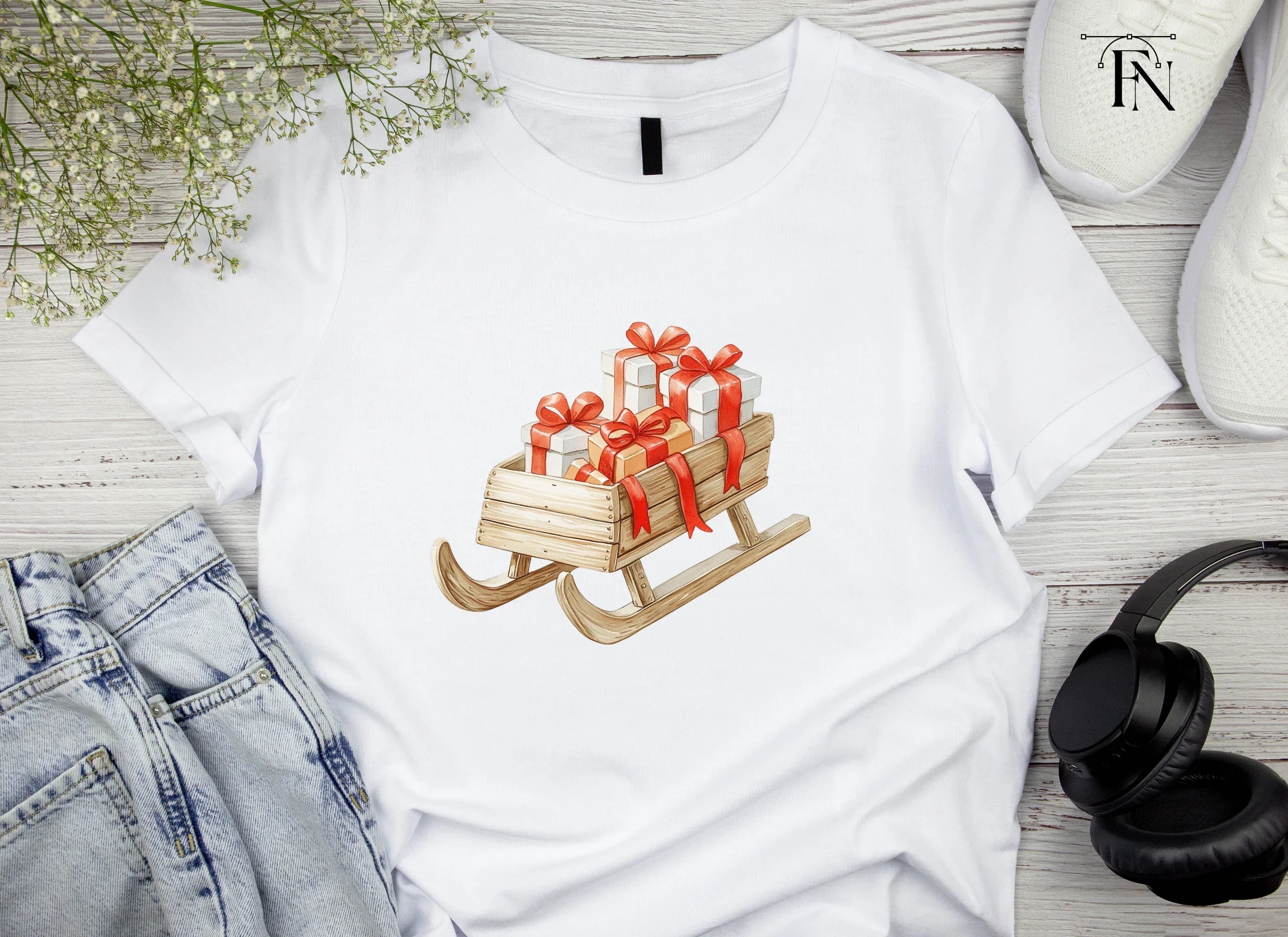 Christmas Sleighs Clipart Bundle