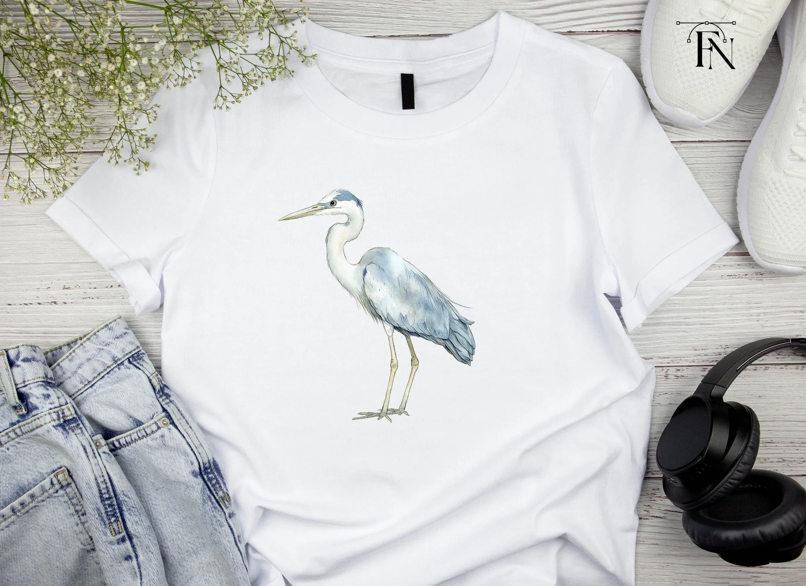 Elegant Grey Heron Bird Clipart Bundle