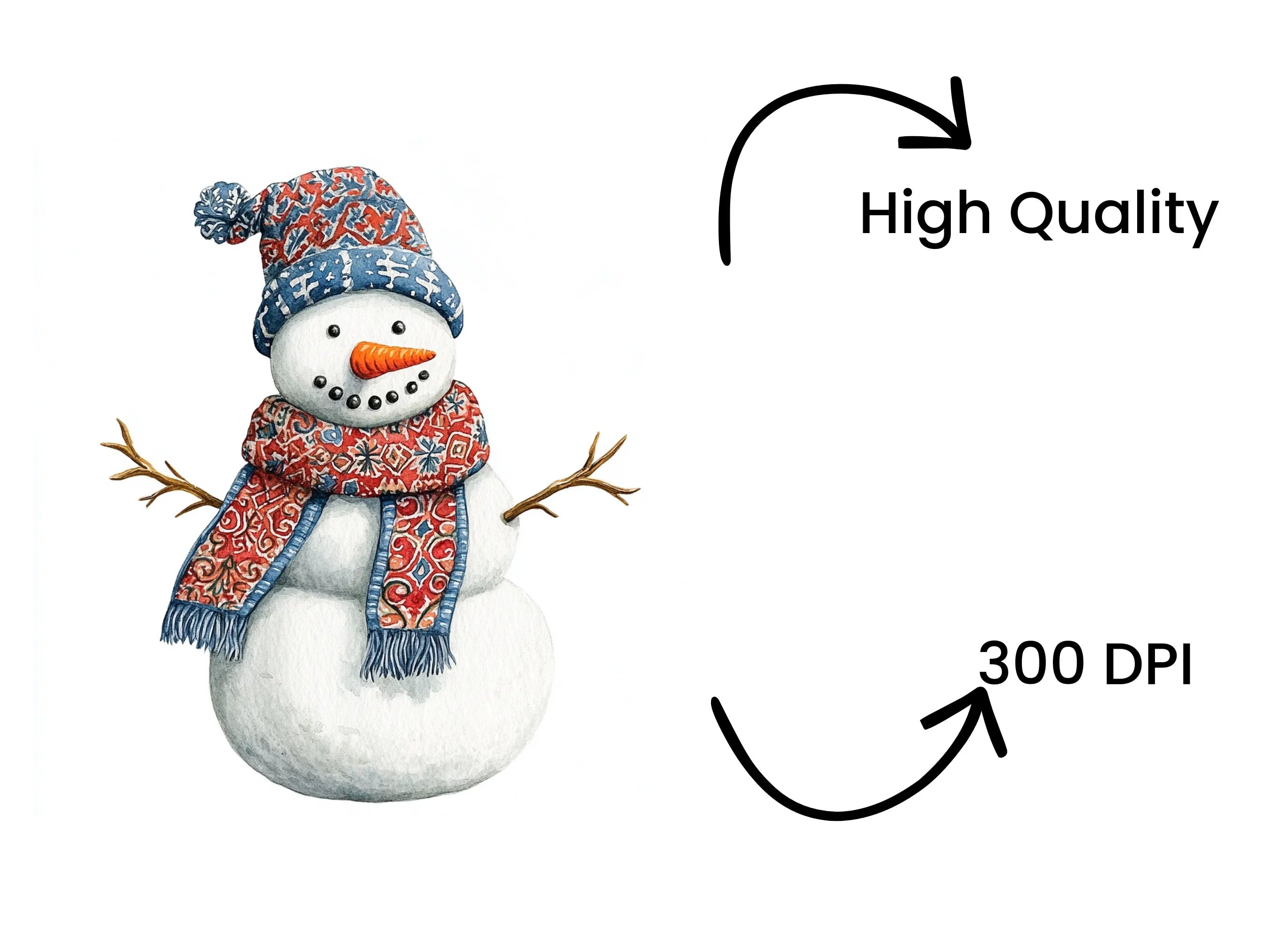 Cute Snowman Clipart Bundle