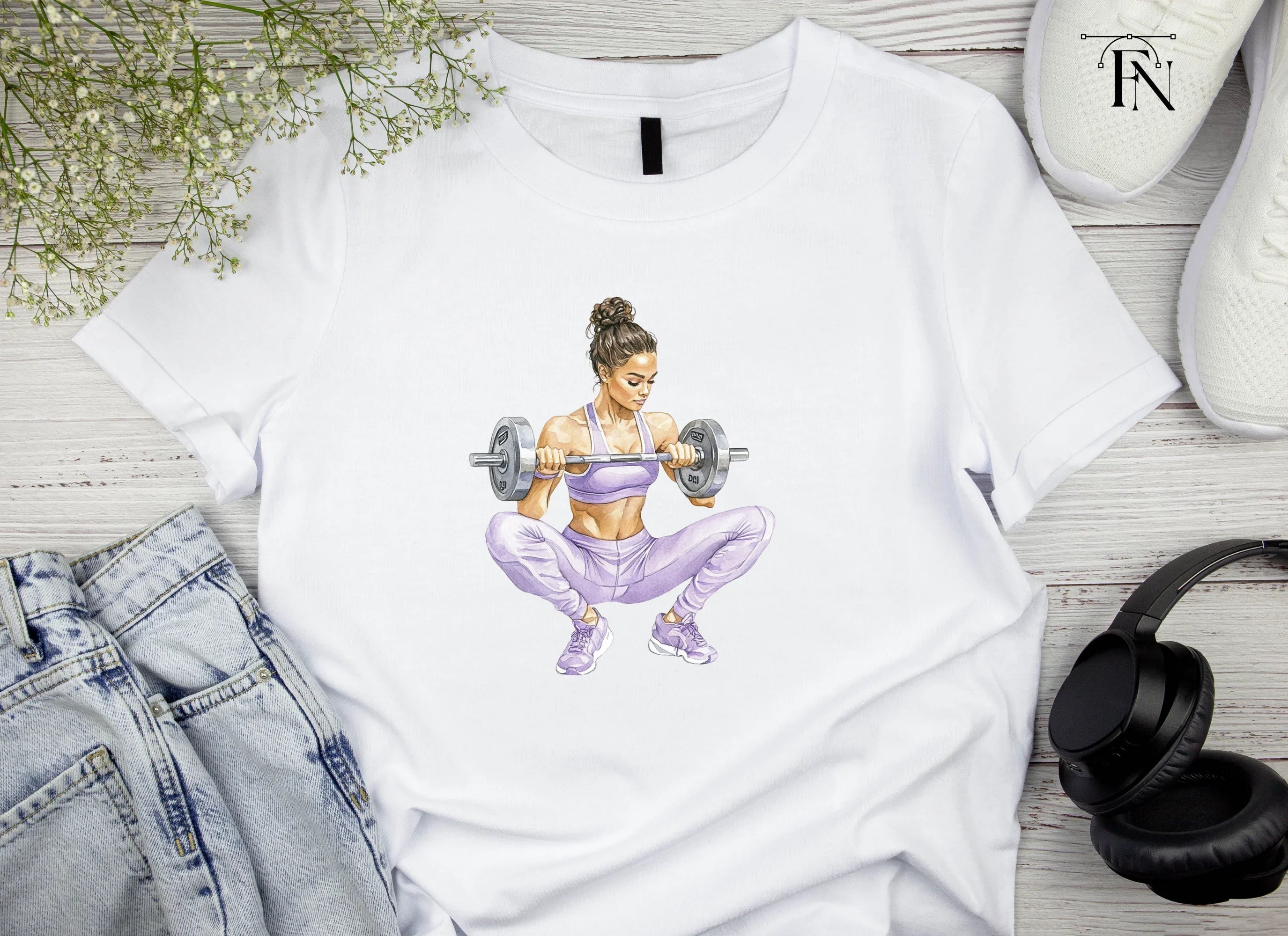 Strong Woman Weightlifting Clipart Bundle