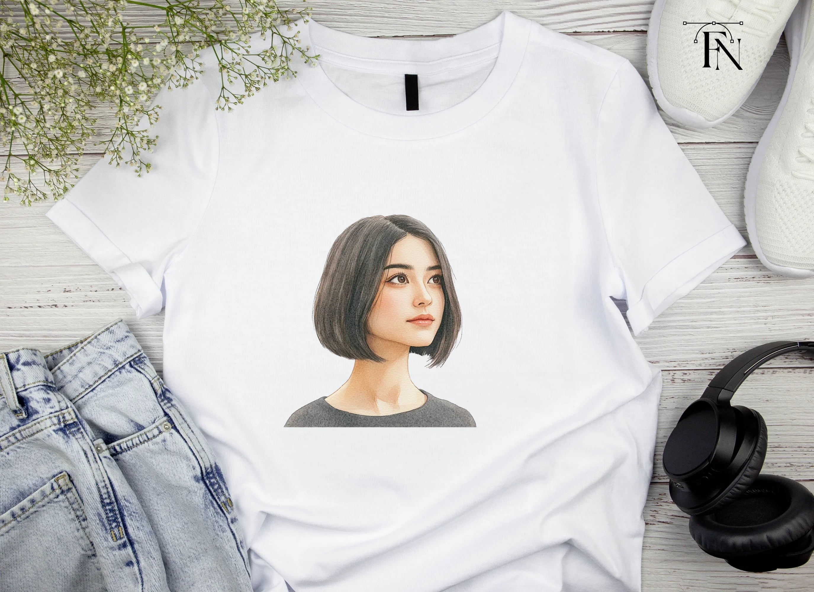 Dreamy Bob Hairstyle Girl Clipart Bundle