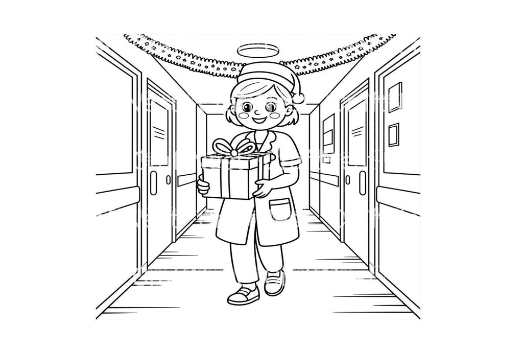 Christmas Nurse Hospital Coloring Books