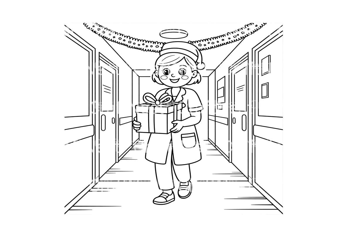 Christmas Nurse Hospital Coloring Books