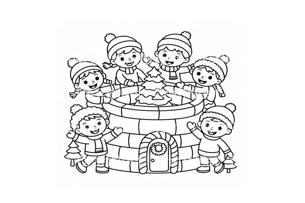 Happy Kids Winter Play Coloring Books